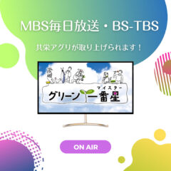 MBS毎日放送・BS-TBSの「グリーン一番星（マイスター）」で共栄アグリが取り上げられます！